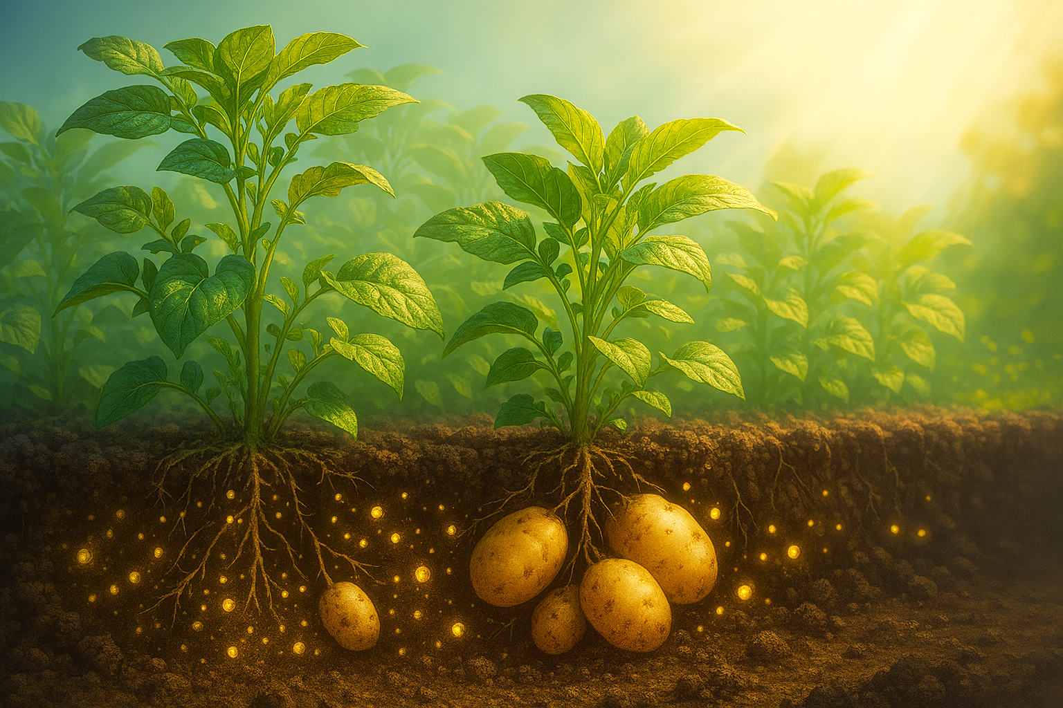 بررسی برنامه غذایی کامل سیب‌زمینی از کاشت تا برداشت با محصولات برند حیات سبز سبحان