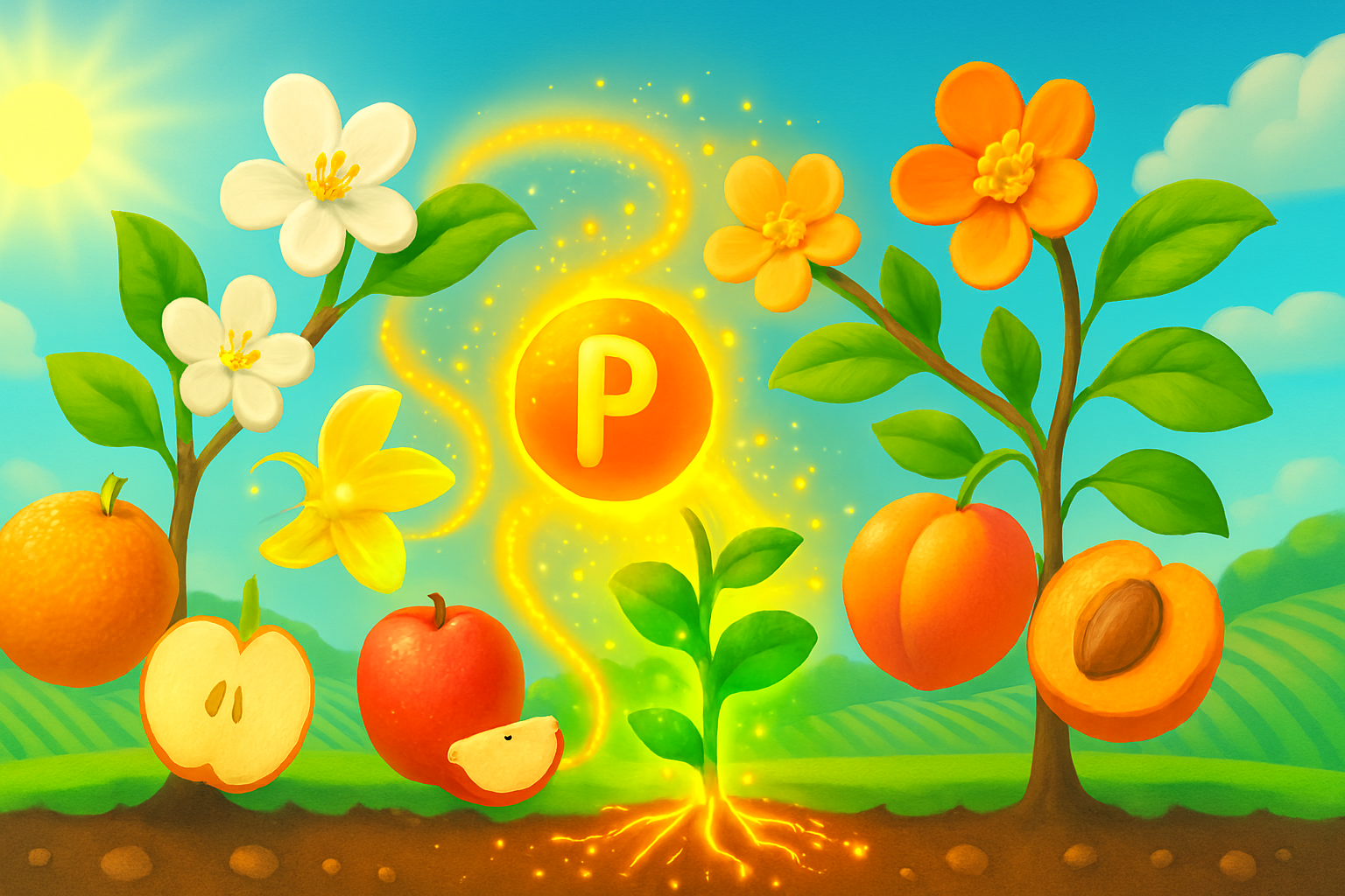 بررسی نقش فسفر در افزایش گلدهی و تبدیل گل به میوه، بهترین زمان مصرف و محصولات پیشنهادی.