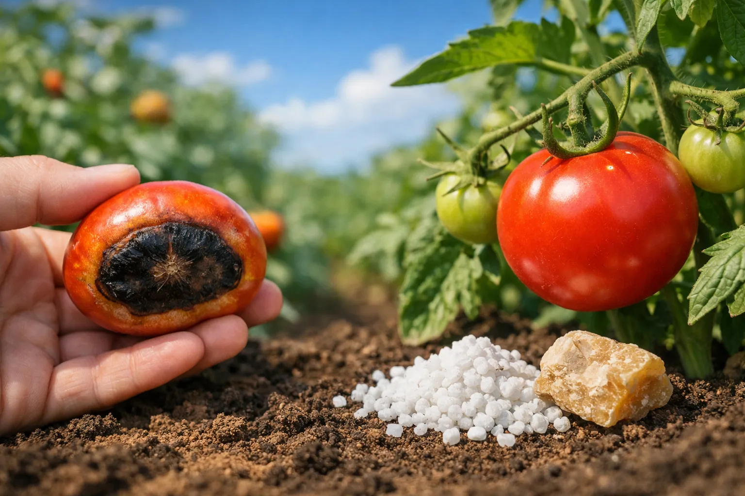 جلوگیری از پوسیدگی گلگاه گوجه‌فرنگی