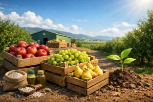 علائم کمبود روی در مرکبات و درختان هسته‌دار (برگ‌های ریز و جارویی)