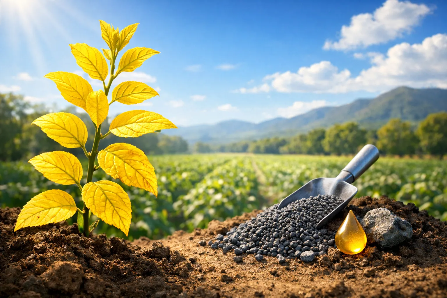 دلایل زرد شدن برگ‌های جوان